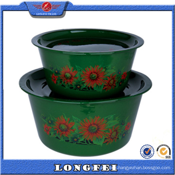 New Style 2 PCS Deep Color Enamel Bowl Set